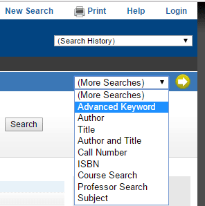 Select Advanced Keyword from dropdown