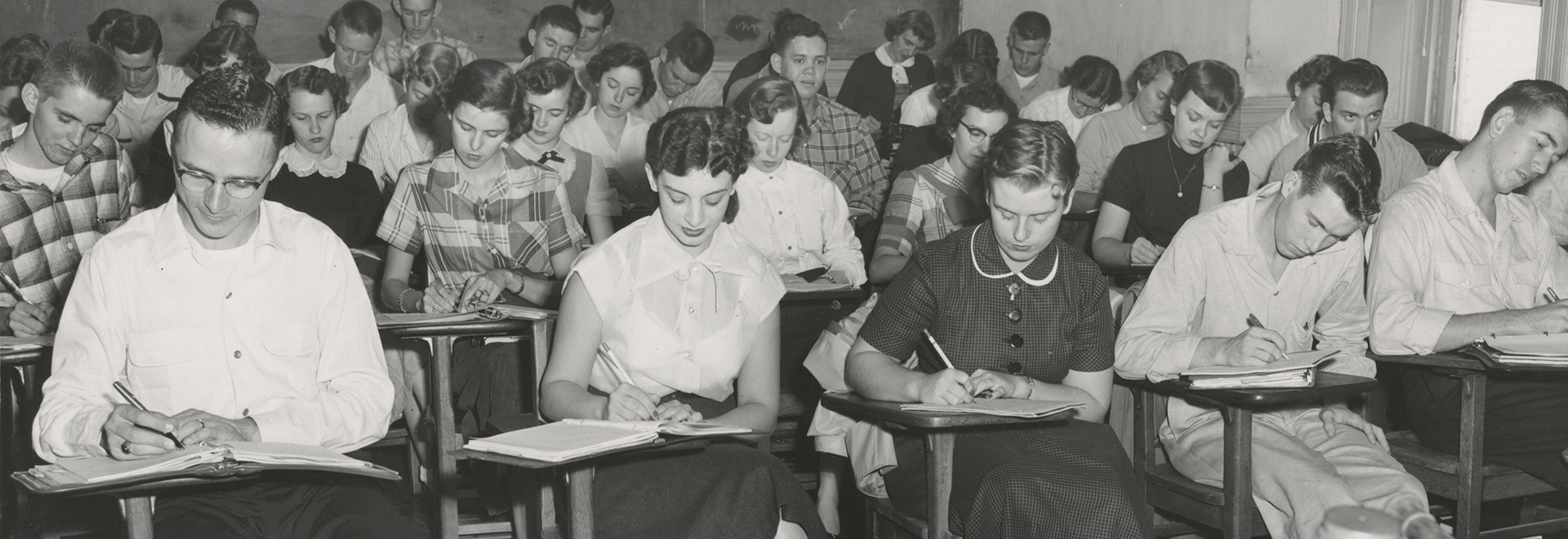 view of Students Writing in Class