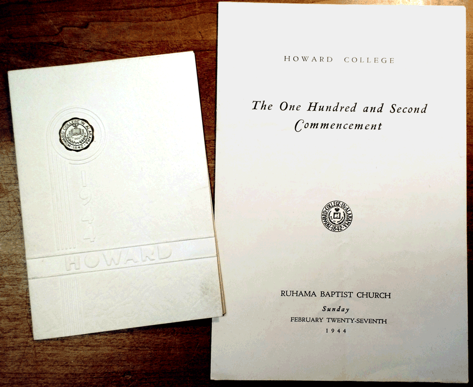 Commencement invitation and program from 1944