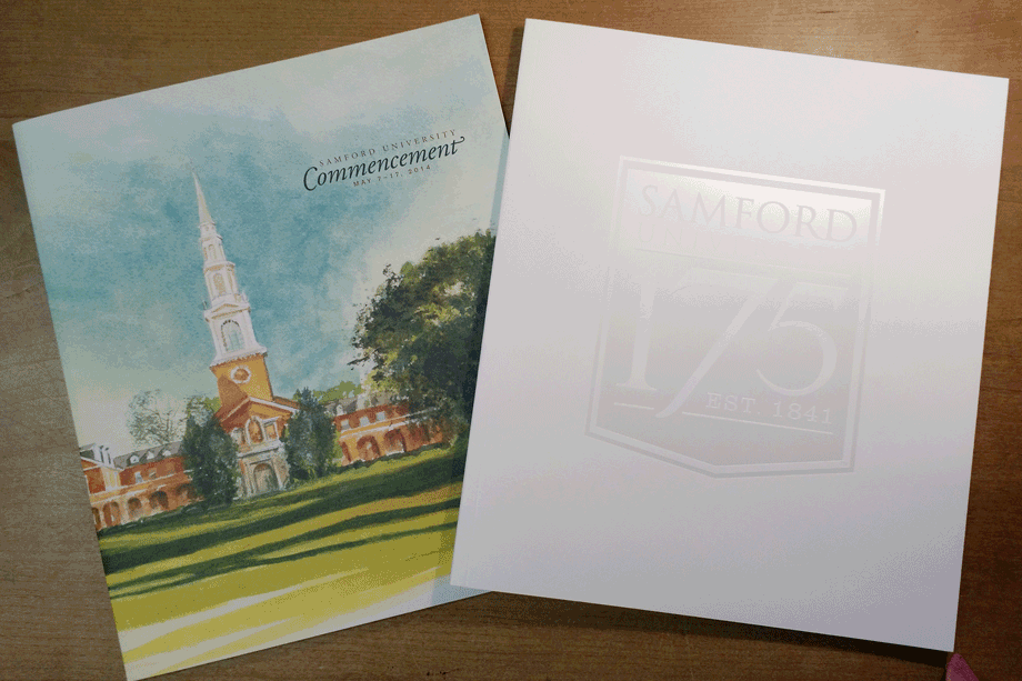 Commencement programs from 2014 and 2016