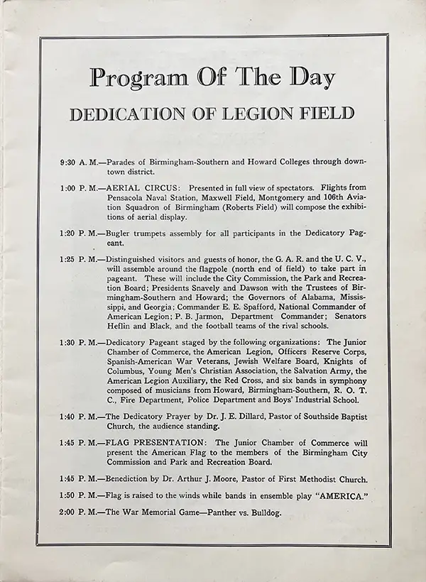 legion field dedication program
