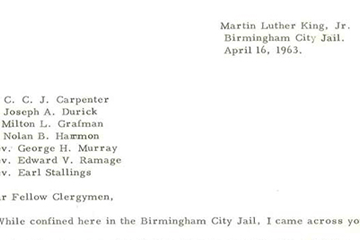 thumbnail, Martin Luther King Jr's Letter from the Birmingham Jail